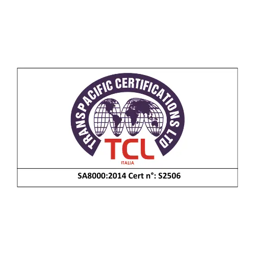 TCL Italia logo SA8000:2014 Certificato